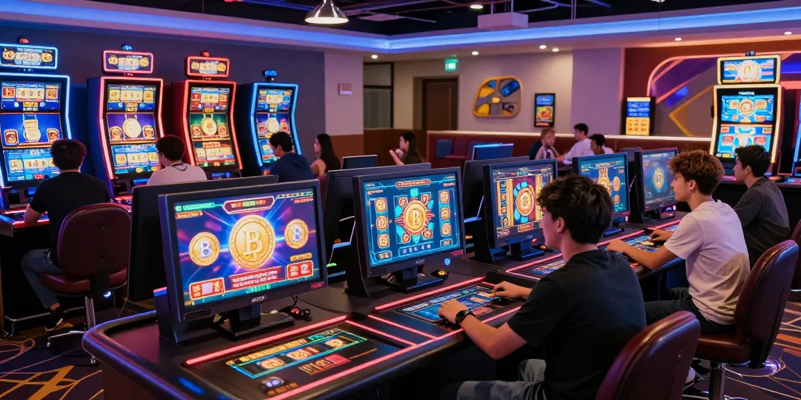 Dynamic scene at a crypto casino highlighting players engaged in cryptocurrency gaming.