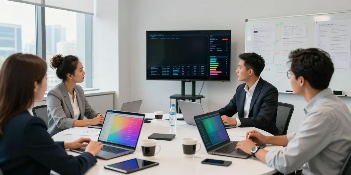 Collaborative team meeting in an office discussing strategies—view it now for insights.