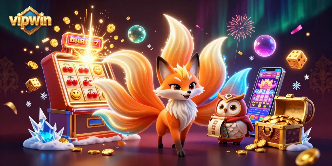 Experience thrilling gameplay at vipwin with a vibrant casino scene featuring colorful slot elements.
