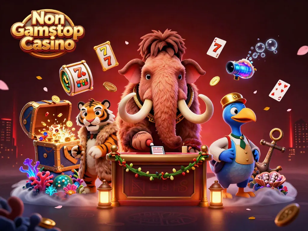 Win big with Non Gamstop Casino while encountering a vibrant 3D casino scene.