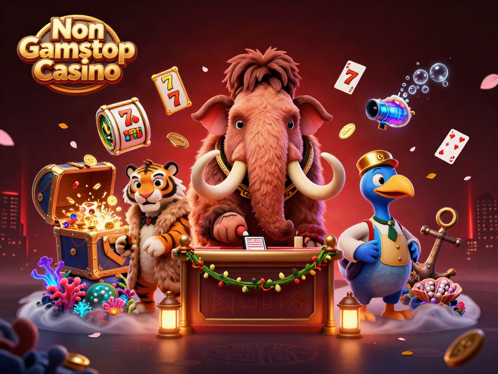 Win big with Non Gamstop Casino while encountering a vibrant 3D casino scene.