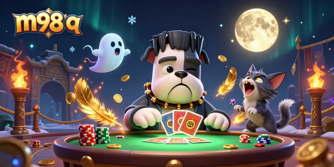 Engage with m98 q at a vibrant casino scene featuring quirky characters and dynamic game elements.