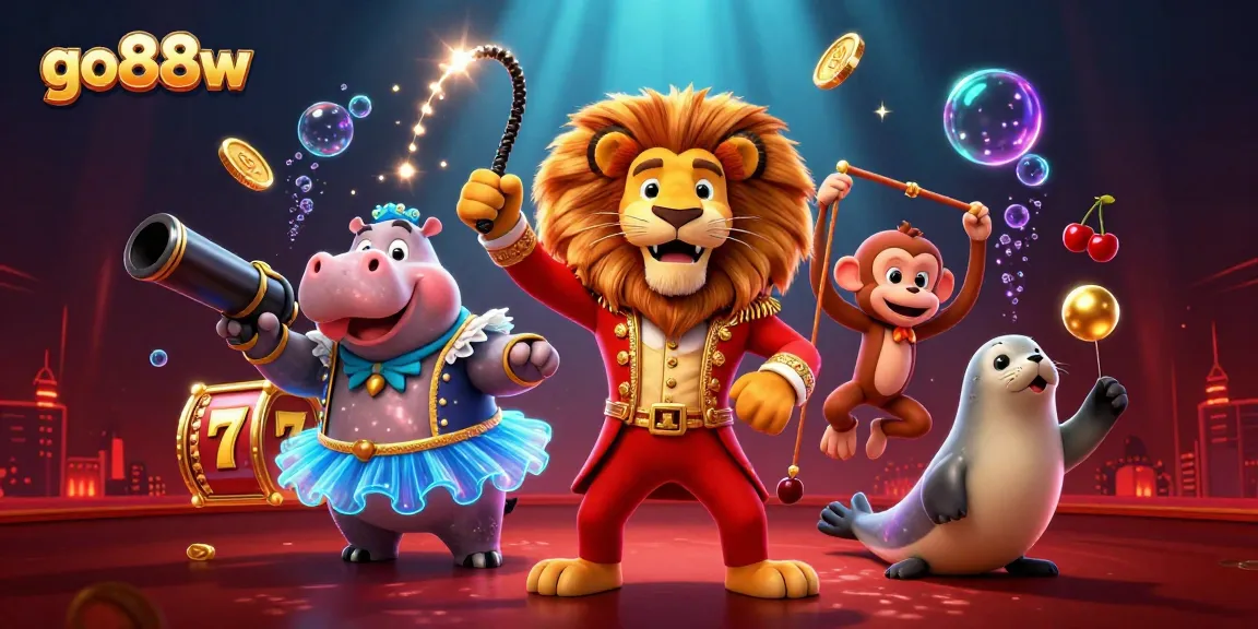 Experience the excitement of go88w with animated slots and vibrant casino characters in action.