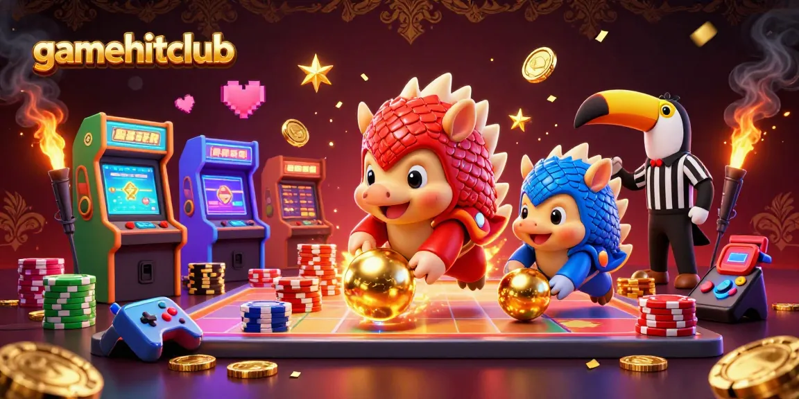 Experience gamehitclub excitement with rival pangolins in a dazzling 3D casino scene.
