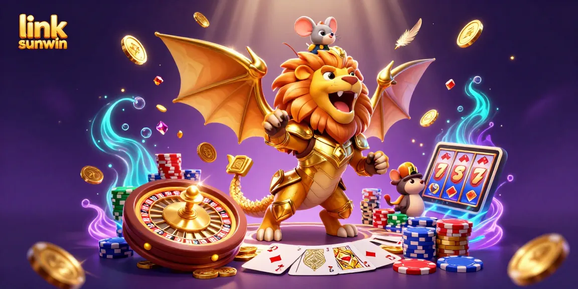 Spin and win with the vibrant scene of link sunwin showcasing dynamic casino elements.